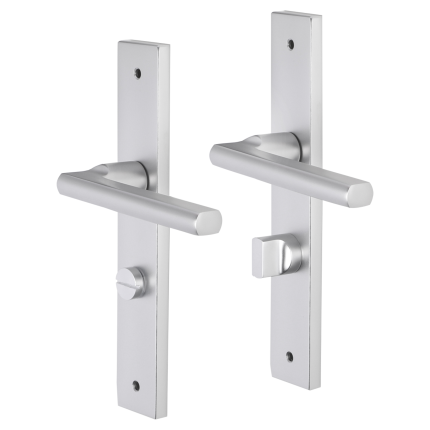 Impresso Leeds deurkruk op schild met schroeven rechthoekig 226x41x10mm WC63/8 Aluminium