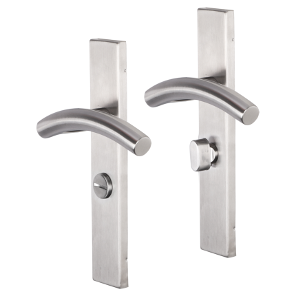 Impresso Liverpool deurkruk op schild rechthoekig 226x41x10mm WC63/8 RVS geborsteld