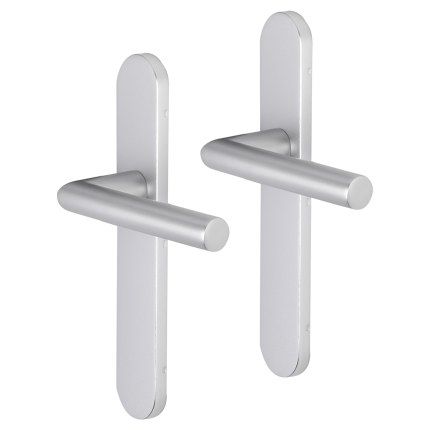 Impresso London deurkruk op schild afgerond 225x41x10mm blind Aluminium