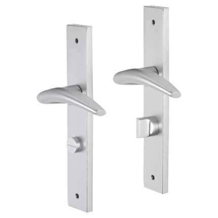 Impresso Windsor deurkruk op schild met schroeven rechthoekig 226x41x10mm WC63/8 Aluminium