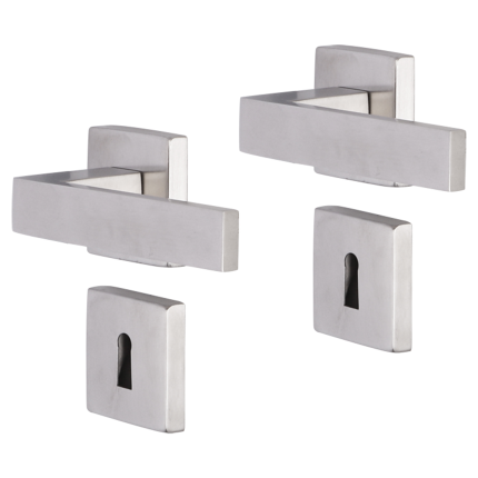 Impresso Luton deurkruk op rozet 53x53x9mm RVS geborsteld met sleutelrozet