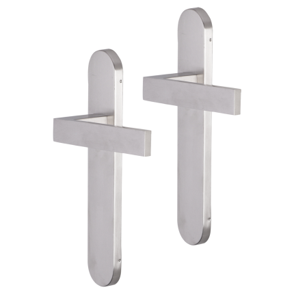 Impresso Luton deurkruk op schild afgerond 225x41x10mm RVS geborsteld