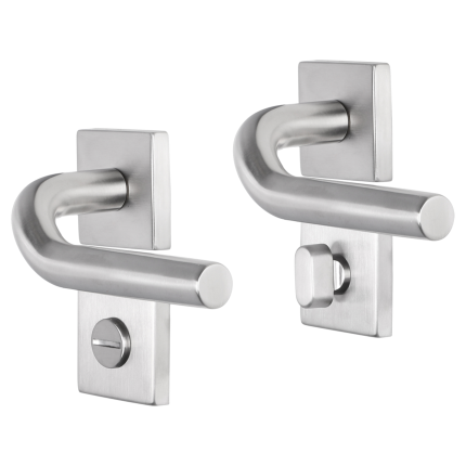 Impresso Newport deurkruk op rozet 53x53x9mm RVS geborsteld met toiletgarnituur