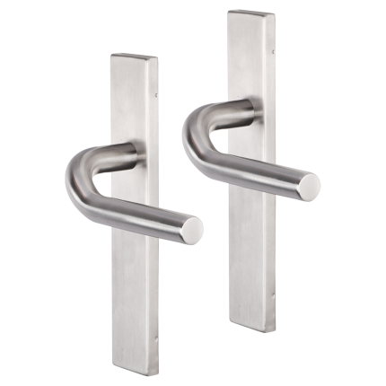 Impresso Newport deurkruk op schild rechthoekig 226x41x10mm RVS geborsteld