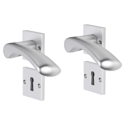 Impresso Oxford deurkruk op rozet met schroeven 53x53x9mm Aluminium met sleutelrozet