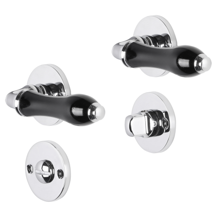 Impresso Petworth deurkruk op rozet 53x9mm Chroom met toiletgarnituur