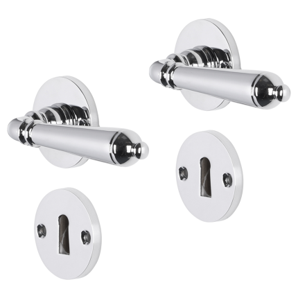 Impresso Queens deurkruk op rozet 53x9mm Chroom met sleutelrozet