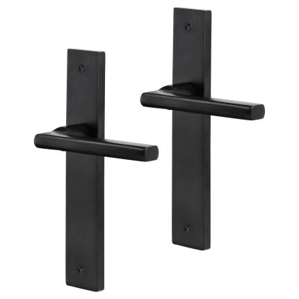 Impresso Redhill deurkruk op schild met schroeven rechthoekig 226x41x10mm Zwart