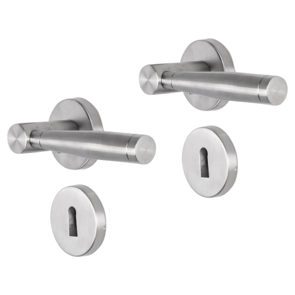 Impresso Retford deurkruk op rozet 53x9mm RVS geborsteld met sleutelrozet
