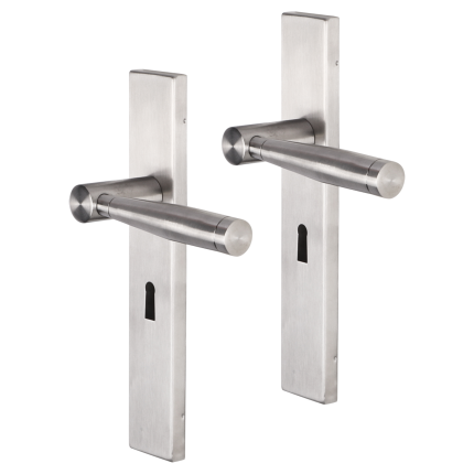 Impresso Retford deurkruk op schild rechthoekig 226x41x10mm BB56 RVS geborsteld