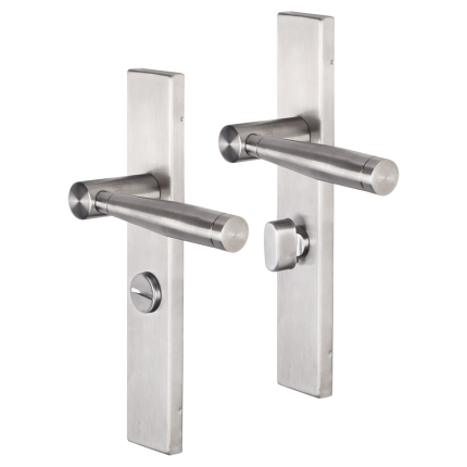 Impresso Retford deurkruk op schild rechthoekig 226x41x10mm WC63/8 RVS geborsteld