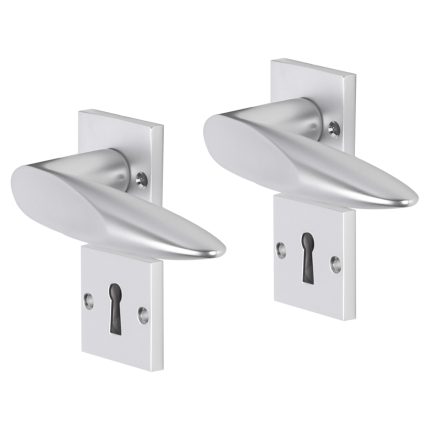 Impresso Sutton deurkruk op rozet met schroeven 53x53x9mm Aluminium met sleutelrozet