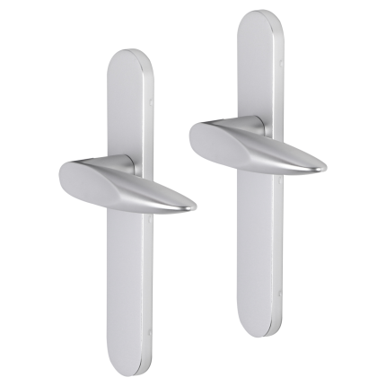Impresso Sutton deurkruk op schild afgerond 225x41x10mm Aluminium