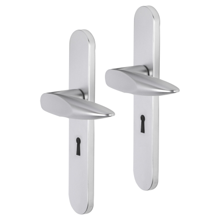 Impresso Sutton deurkruk op schild afgerond 225x41x10mm BB56 Aluminium