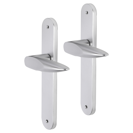 Impresso Sutton deurkruk op schild met schroeven afgerond 225x41x10mm Aluminium