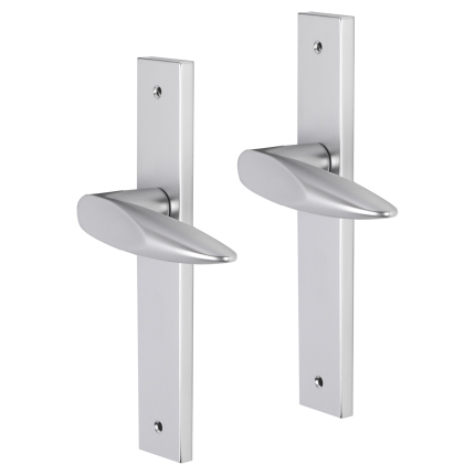 Impresso Sutton deurkruk op schild met schroeven rechthoekig 226x41x10mm Aluminium