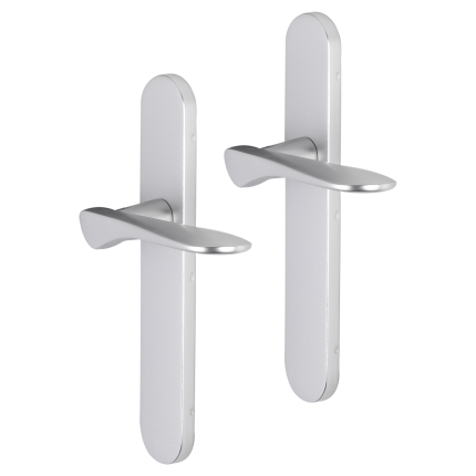 Impresso Watford deurkruk op schild afgerond 225x41x10mm blind Aluminium