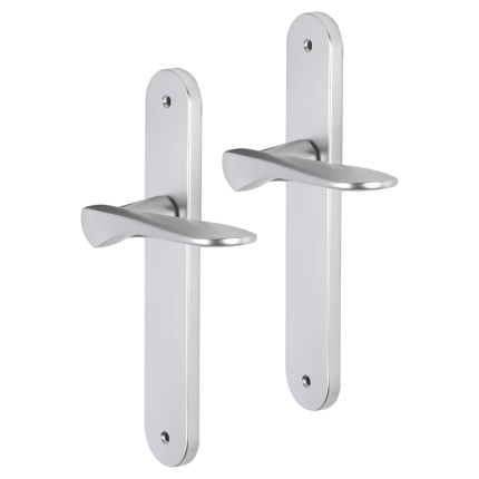 Impresso Watford deurkruk op schild met schroeven afgerond 225x41x10mm Aluminium