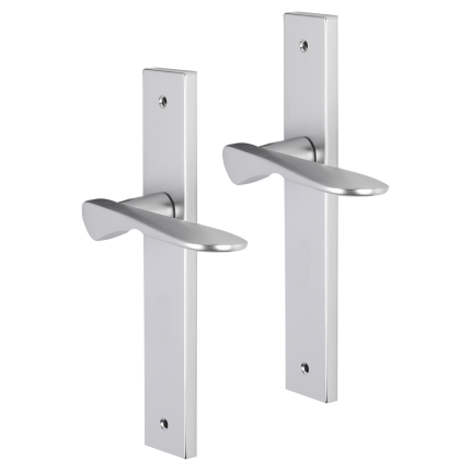 Impresso Watford deurkruk op schild met schroeven rechthoekig 226x41x10mm blind Aluminium