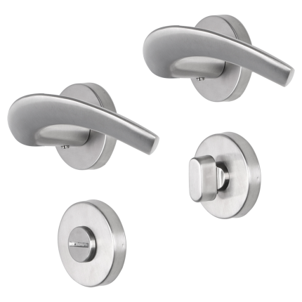 Impresso Watton deurkruk op rozet 53x9mm RVS geborsteld met toiletgarnituur