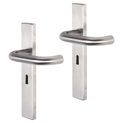 Impresso Wigan deurkruk op schild rechthoekig 226x41x10mm BB56 RVS geborsteld