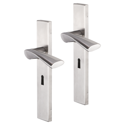 Impresso Wigston deurkruk op schild rechthoekig 226x41x10mm BB56 RVS geborsteld
