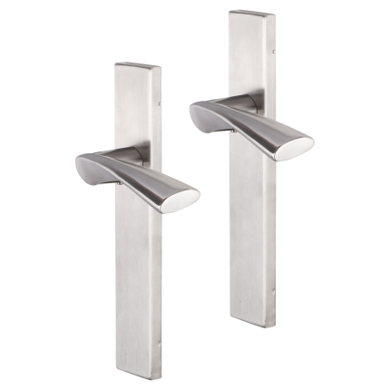 Impresso Wigston deurkruk op schild rechthoekig 226x41x10mm RVS geborsteld