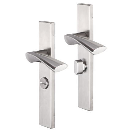 Impresso Wigston deurkruk op schild rechthoekig 226x41x10mm WC63/8 RVS geborsteld