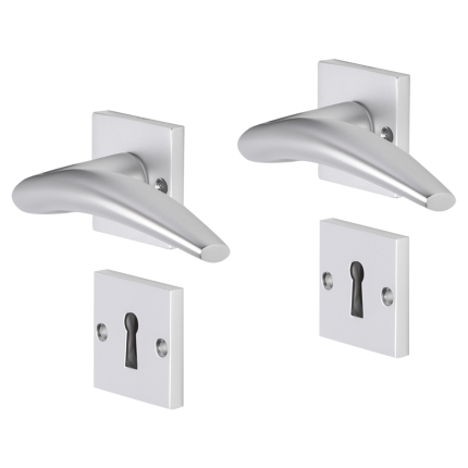 Impresso Windsor deurkruk op rozet met schroeven 53x53x9mm Aluminium met sleutelrozet
