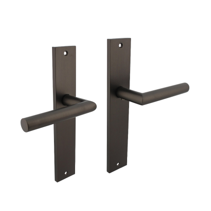 Intersteel deurkruk Bastian op schild rechthoekig 245x45mm antr.grijs