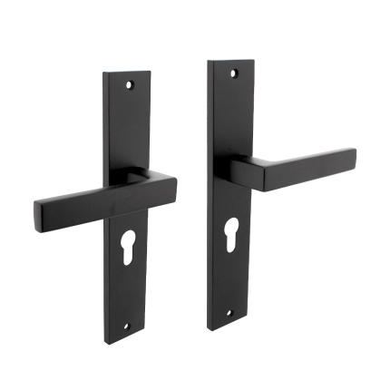 Intersteel deurkruk Hera op schild rechthoekig 245x45mm PC55 zwart