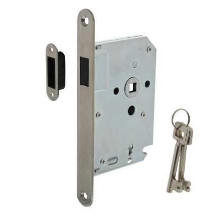 Intersteel magneet klavier D&N slot BB55, voorplaat afgerond RVS, doornmaat 50mm