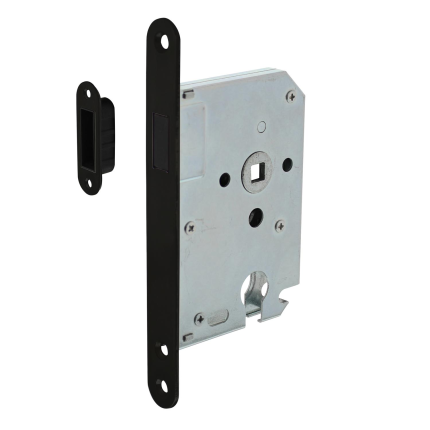Intersteel magneet cilinder D&N slot PC55, voorplaat afgerond zwart, doornmaat 50mm