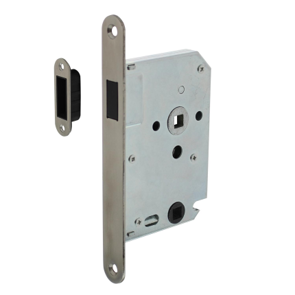 Intersteel magneet WC slot RVS 63/8mm, voorplaat afgerond, doornmaat 50mm