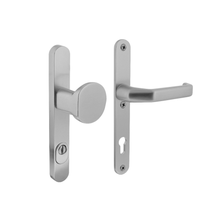 Intersteel veiligheidsbeslag smal greep/kruk ovaal PC92 SKG*** met kerntrek aluminium