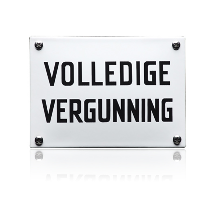 KNH-24 emaille naambordje 'Volledige vergunning'