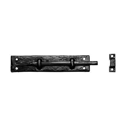 KP0830 deurschuif met krul 152x32mm smeedijzer zwart