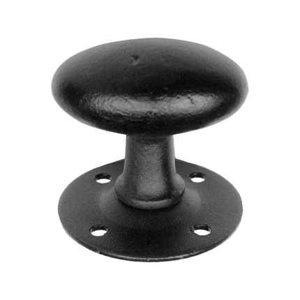 KP4064 knopkruk 63x39mm op rozet 60mm draaibaar smeedijzer