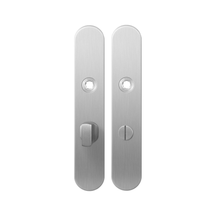 Langschild GPF1100.20 WC63/8 grote knop RVS geborsteld