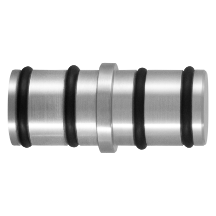 GPF0587.09 koppelstuk ronde rail t.b.v. schuifdeursysteem RVS