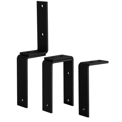 GPF0588.61 plafond / wandbeugel t.b.v. dubbele schuifdeursystemen zwart