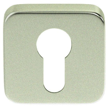 Luxuria Cilinderrozet vierkant afgerond, mat nikkel PVD, 50x50x8mm
