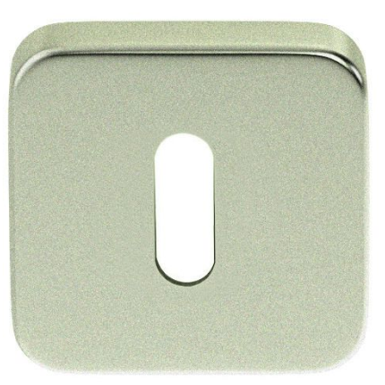 Luxuria Sleutelrozet vierkant afgerond, mat nikkel PVD, 50x50x8mm