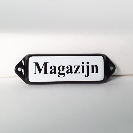 'Magazijn' deurbordje emaille model oor