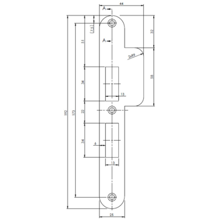 Mauer 328 sluitplaat, afgerond RVS