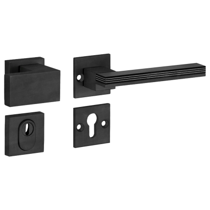 M&T knop- en krukgarnituur knop links PC met kerntrek SKG*** Mimolimit, mat zwart PVD/Aluminium