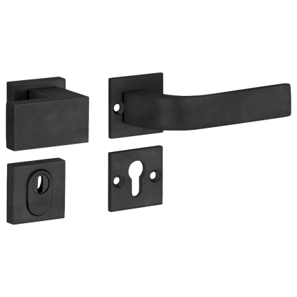 M&T knop- en krukgarnituur knop rechts PC met kerntrek SKG*** Trinity, mat zwart PVD