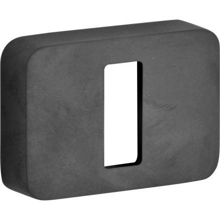 M&T Sleutelrozet Minimal/Maximal rechthoekig, mat zwart PVD, 47x33x10mm