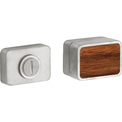 M&T Toiletgarnituur Maximal rechthoekig, mat nikkel ongelakt/Walnoot, 47x33x12mm
