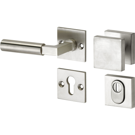 Mi Satori knop/kruk op rozet - SKG Bauhaus mat nikkel / mat nikkel PVD links